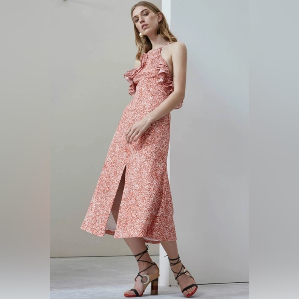 C/MEO COLLECTIVE Fading Nights Fitted Midi Dress